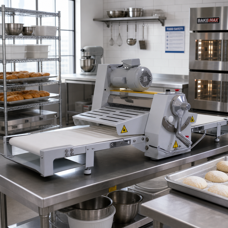 Product image #3 for BakeMax Countertop Reversible Dough Sheeter, 17 x 67 Inch Conveyor, 110V, 1/2 HP