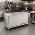Thumbnail image #2 for John Boos 72 Inch x 30 Inch Stainless Steel Enclosed Work Table with Sliding Door Cabinet Base