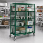 Thumbnail image #2 for Metro Super Erecta SEC56EK3 Mobile Wire Security Cage, 65 x 27-1/4 x 68-1/2 Inches, Green Epoxy-Coated Finish, No Shelves