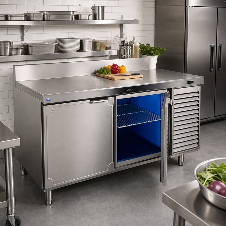 Product image #2 for La Rosa 80-Inch Three-Section Work Top Freezer Base with Doors