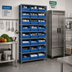 Thumbnail image #2 for Quantum Heavy-Duty Stationary Wire Shelving Unit with 10 Shelves and 27 Bins, 36 x 12 x 75 Inches