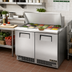 Thumbnail image #2 for True 48-Inch Two-Section Stainless Steel Sandwich/Salad Prep Table with Rear-Mounted Self-Contained Refrigeration and 18 Pans