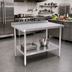 Thumbnail image #2 for 72 Inch x 24 Inch x 38 Inch 18/430 Stainless Steel Work Table with 2 Inch Backsplash and Undershelf