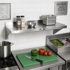 Thumbnail image #2 for John Boos Stallion BHS1824 Wall-Mounted Stainless Steel Shelf, 24 x 18 x 13 Inches, 1-1/2 Inch Rear Up-Turn, Satin Finish