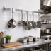 Thumbnail image #2 for John Boos Wall-Mount Single-Bar Stainless Steel Pot Rack with 5 Double Hooks