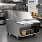 Thumbnail image #2 for Advance Tabco RC-4 Stainless Steel Flip-Up Hinged Cover for 4-Well Hot Food Tables, Two 2-Well Sections