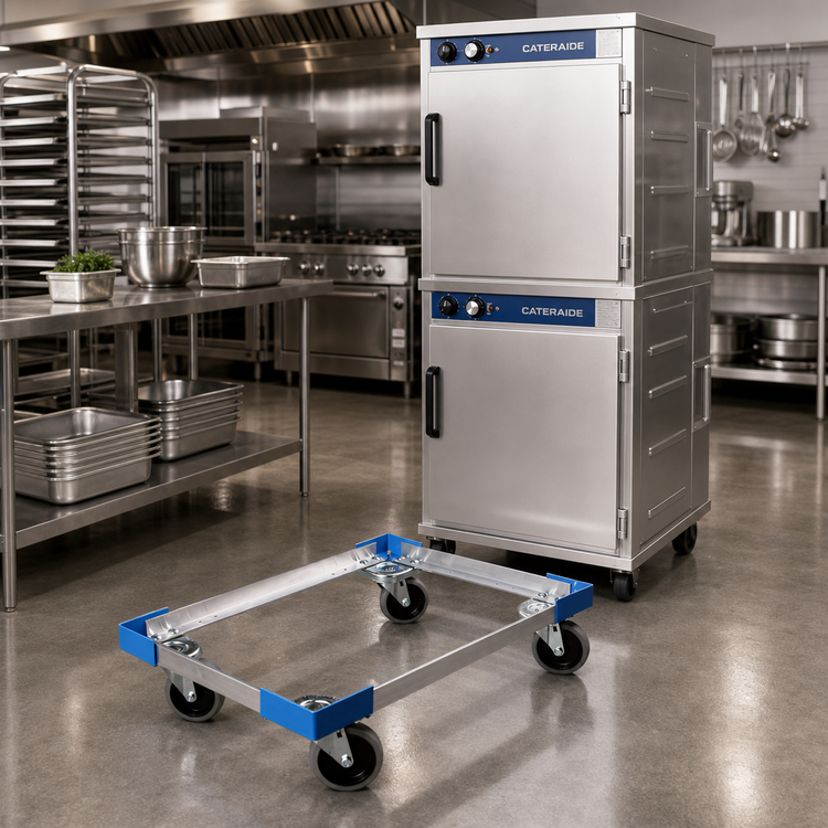 Product image #2 for Cateraide Aluminum Open-Frame Pan Carrier Dolly for Two Stacked End Loaders