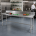 Thumbnail image #2 for John Boos Stallion 144-Inch x 36-Inch Stainless Steel Work Table with 5-Inch Backsplash and Safety Edge
