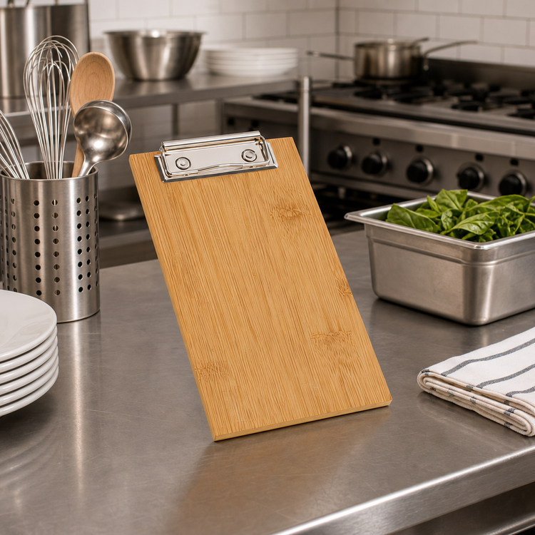 Product image #2 for American Metalcraft 4.5 x 8 Inch Bamboo Clipboard Menu Holder