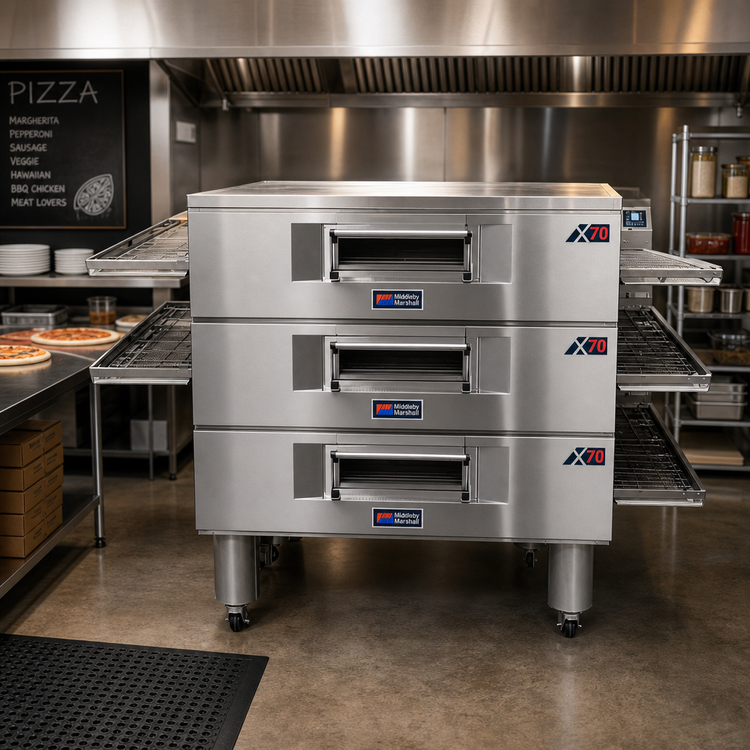 Product image #2 for Middleby Marshall X70G-3 Triple Deck Natural Gas Energy Management Conveyor Pizza Oven