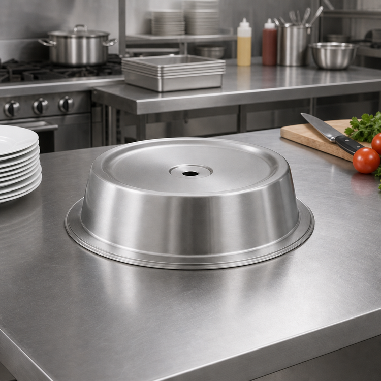 Product image #2 for Round Stainless Steel Satin Finish Plate Cover for 10-5/16 to 10-3/8 Inch Plates