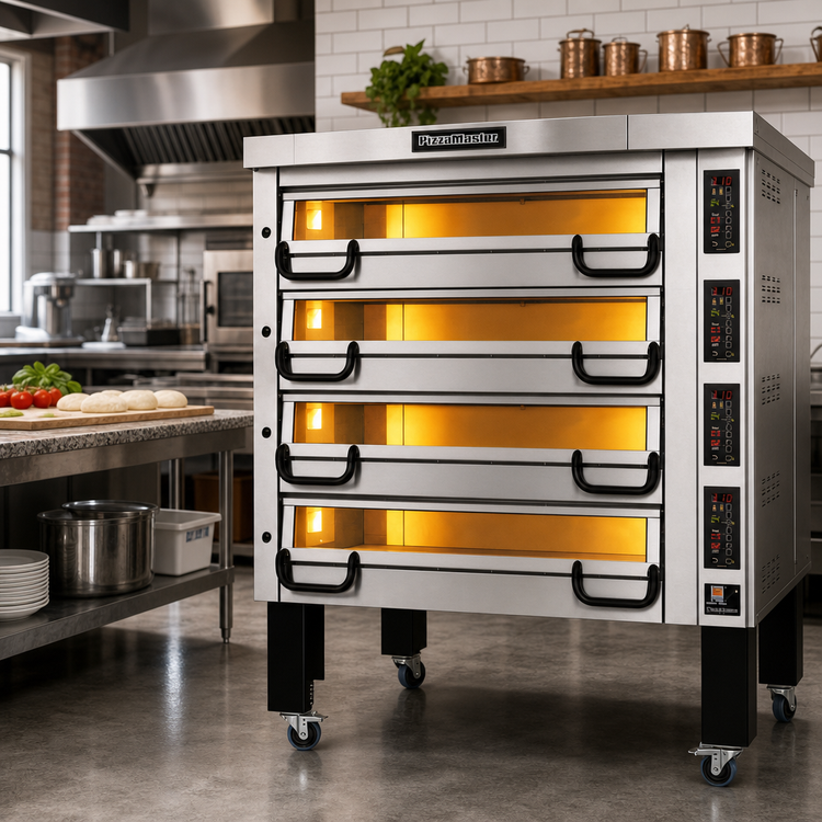 Product image #2 for PizzaMaster PM 824ED 4-Deck Electric Pizza Oven with Ceramic Clay Stone Decks