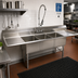 Thumbnail image #2 for Heavy Duty 16-Gauge Three-Compartment Stainless Steel Sink with Double Drainboards, 84-Inch W x 25.5-Inch D