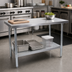 Thumbnail image #2 for John Boos Stallion Economy Stainless Steel Flat Top Work Table with Undershelf, 48 x 18 Inches