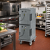 Thumbnail image #3 for Cambro Ultra Camcart Heated 2-Compartment Front-Loading Food Pan Carrier, Granite Gray, 110V