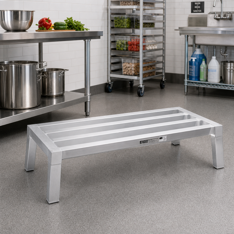 Product image #2 for Eagle Group Nesting Stackable Aluminum Dunnage Rack, 48 x 20 x 12 Inches, 2700 lb Capacity