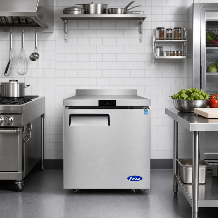 Product image #2 for Atosa 27-1/2-Inch One-Section Worktop Freezer with Backsplash and Solid Door, 7.2 Cu. Ft.