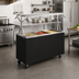 Thumbnail image #2 for Vollrath 2-Series Affordable Portable 3-Pan 46-Inch Non-Refrigerated Cold Food Station with Buffet Breath Guard, Lights, and Black Storage Base