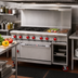 Thumbnail image #2 for American Range 48-Inch Gas Restaurant Range with 36-Inch Griddle, Two Open Burners, Convection Oven, and Storage Base