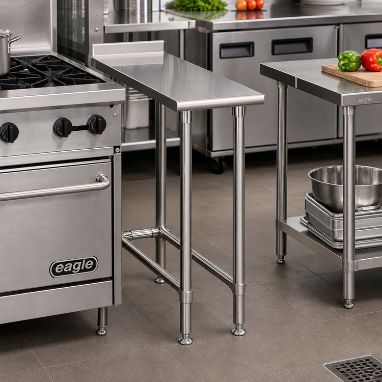 Product image #2 for Eagle Deluxe Series 15 Inch x 36 Inch 16-Gauge Stainless Steel Filler Table with Rear Upturn