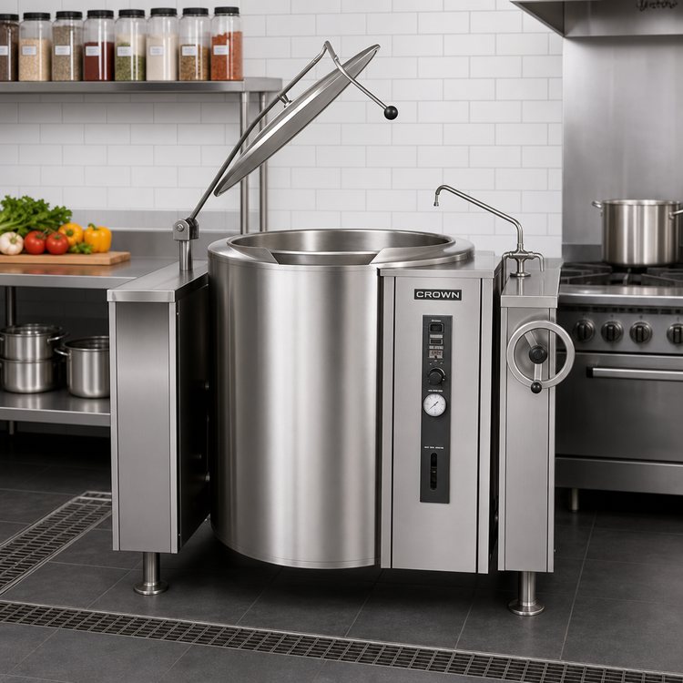 Product image #2 for Crown GLT-60 60 Gallon Gas Tilting Kettle with 2/3 Jacket