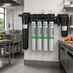 Thumbnail image #2 for Everpure EV943710 Commercial Quad Water Filtration System, 36,000-Gallon Capacity, 6.70 GPM, 0.2-Micron, Scale Reduction