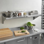 Thumbnail image #2 for John Boos Stallion BHS1284-16/304 84-Inch Wall-Mounted 16-Gauge 300 Series Stainless Steel Shelf, 12-Inch Deep, Satin Finish