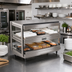 Thumbnail image #2 for Nemco 30-Inch Countertop Electric Hot Food Shelf Merchandiser with Dual Slanted Shelves, Stainless Steel Exterior