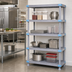 Thumbnail image #2 for Quantum Millenia 42W x 21D x 86H Stationary Polymer Shelving Starter Unit, Gray