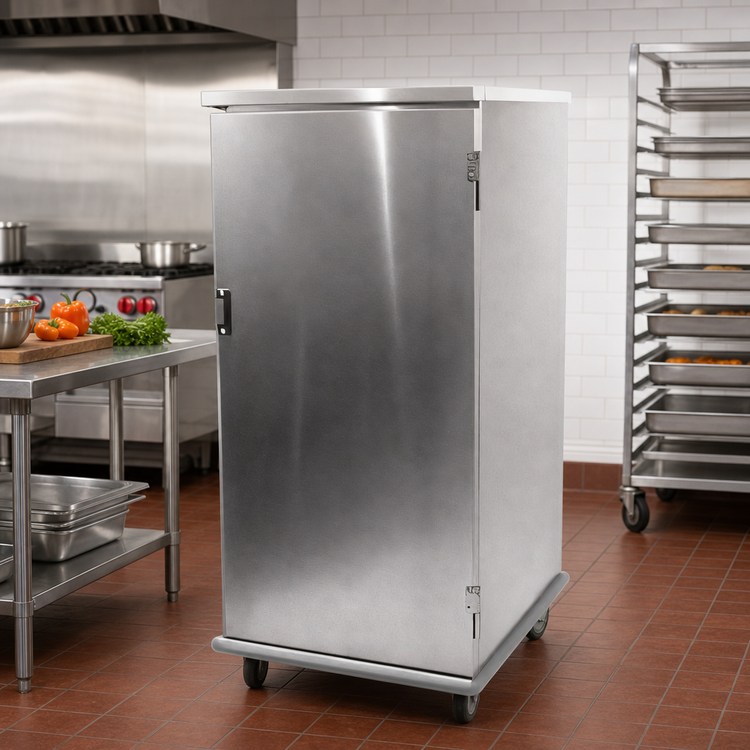 Product image #2 for Carter-Hoffmann E8610V Heavy-Duty Aluminum Unheated Pan Rack Cabinet with Universal Slides, 10-Pair Capacity