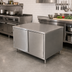 Thumbnail image #2 for BK Resources 24-Inch x 24-Inch Stainless Steel Chef Table with Cabinet Base, Hinged Door and Lock