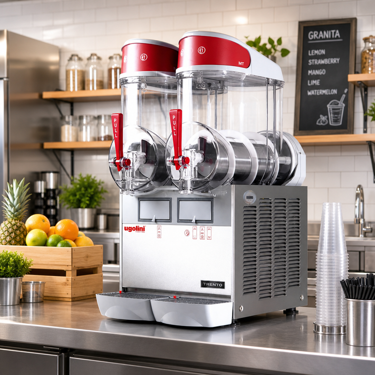 Product image #2 for Trento Ugolini MT2 Countertop Dual-Bowl Granita Dispensing Machine