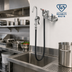 Thumbnail image #2 for T&S Brass Splash-Mounted Pot and Kettle Filling Faucet, 8-Inch Centers, 68-Inch Flexible Hose, Vacuum Breaker, Self-Closing Hooked Nozzle