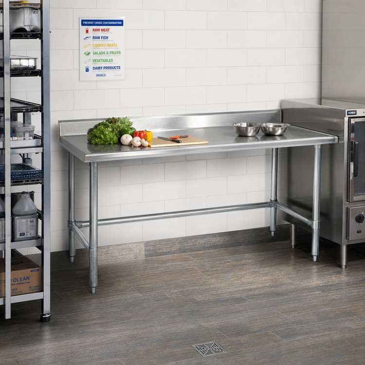 Product image #2 for Spec-Master Marine Series Stainless Steel Work Table, 60 x 24 Inches, 4-1/2 Inch Backsplash