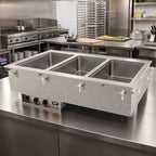 Thumbnail image #2 for Vollrath 3640510HD Three-Well Drop-In Hot Food Well, Insulated, Wet Operation, Thermostatic, 12 x 20-Inch Pans