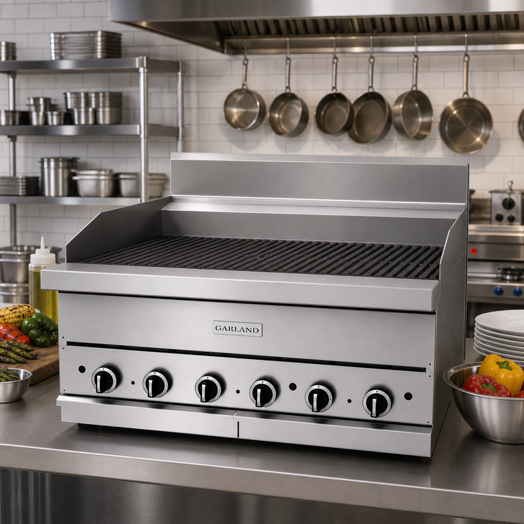 Product image #2 for Garland G Starfire Pro 36-Inch Gas Countertop Charbroiler with Ceramic Briquettes, Stainless Steel, 90,000 BTU