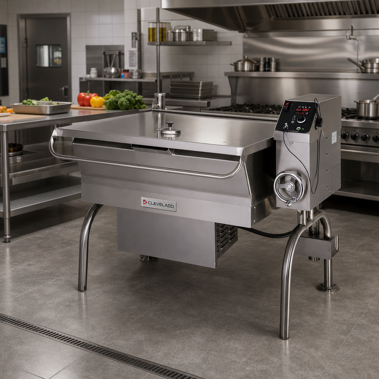Product image #2 for Cleveland Range PowerPan 30-Gallon Natural Gas Tilting Skillet with Manual Tilt and Open Base