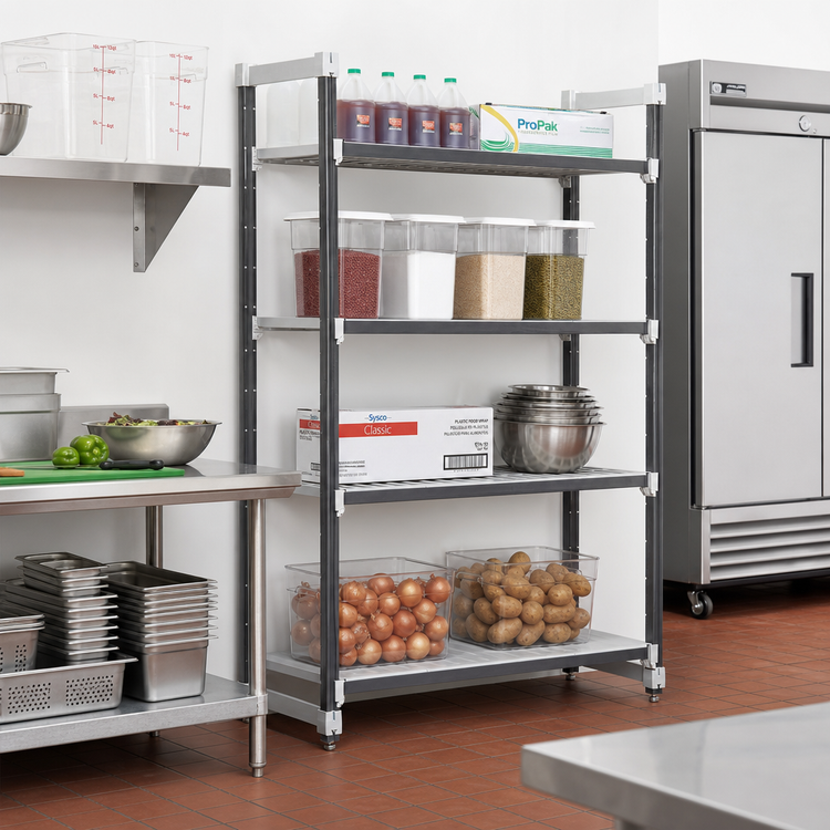 Product image #2 for Camshelving Elements XTRA 4-Shelf Stationary Starter Polymer Shelving Unit, 24" x 36" x 84"