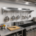 Thumbnail image #2 for John Boos Stallion 132-Inch Wall-Mount Stainless Steel Pot Rack Shelf with 11 Hooks