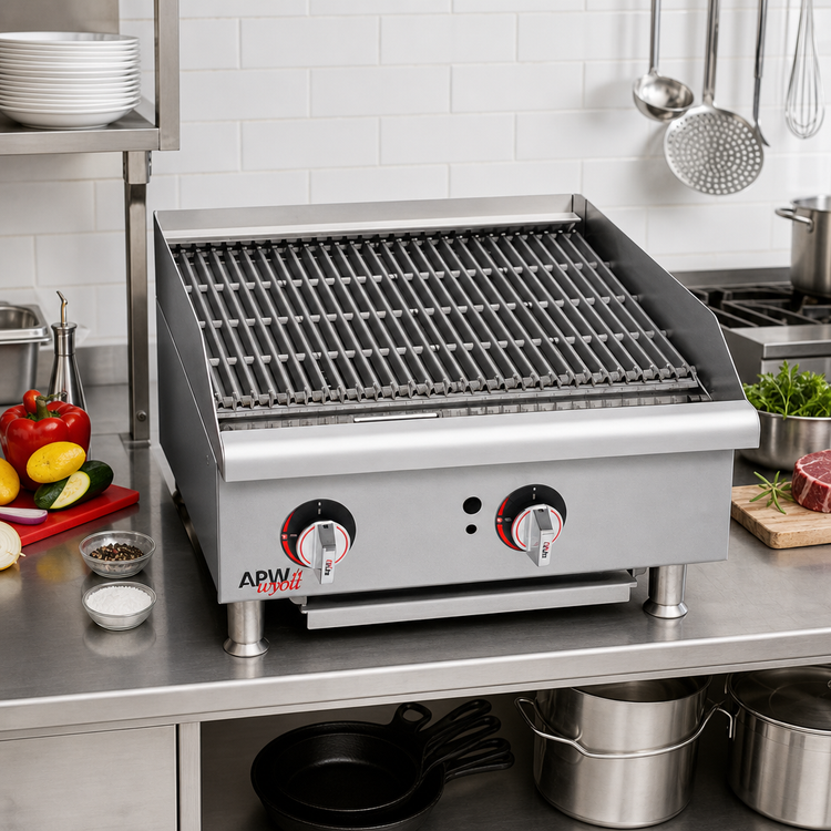 Product image #2 for Workline 48-Inch Countertop Gas Charbroiler with Cast Iron Grates and Radiant Heat