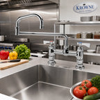 Thumbnail image #2 for Krowne Royal Series 15-818L 8-Inch Center Deck-Mount Faucet with 18-Inch Jointed Swing Spout, Ceramic Valves, Low-Lead