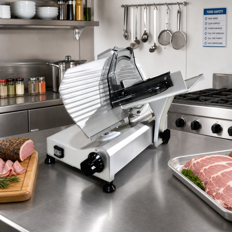 Product image #2 for Trento 9-Inch Gravity Feed Manual Meat Slicer, Belt-Driven, 1/4 HP, 120V
