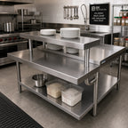 Thumbnail image #2 for BK Resources EQ-PS60 61-Inch Adjustable Stainless Steel Plate Shelf for EQ-WS60 Work Shelf