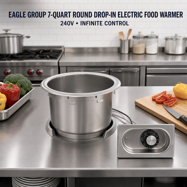 Product image #2 for Eagle Group 7-Quart Round Drop-In Electric Food Warmer, 240V, Infinite Control