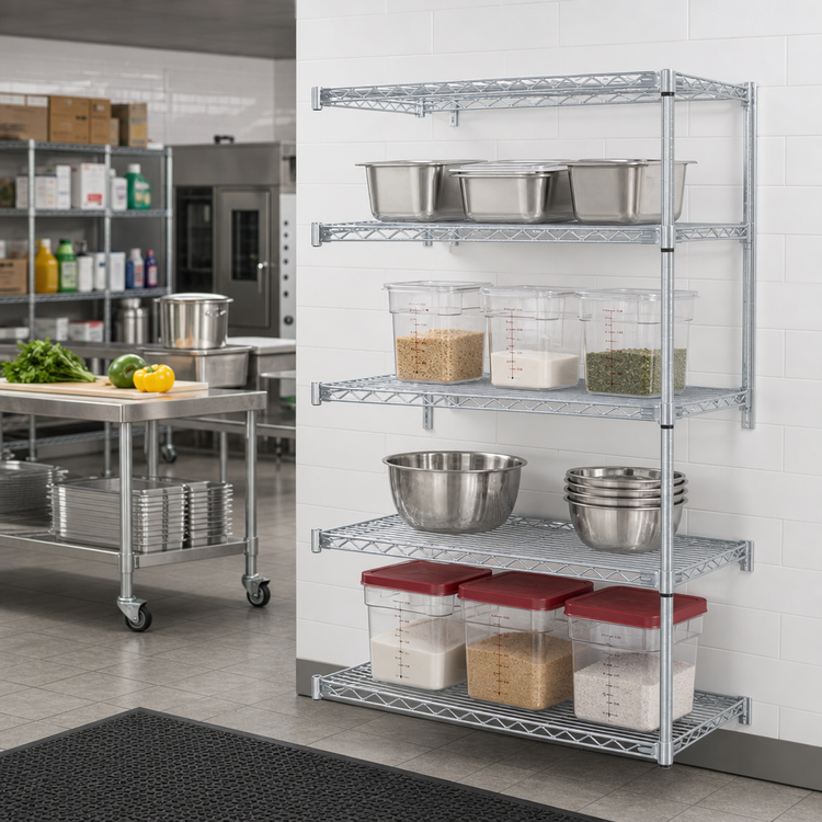 Product image #2 for EAGLEbrite 4-Tier Add-On Wire Shelving Unit, 36W x 24D x 63H, Zinc Finish