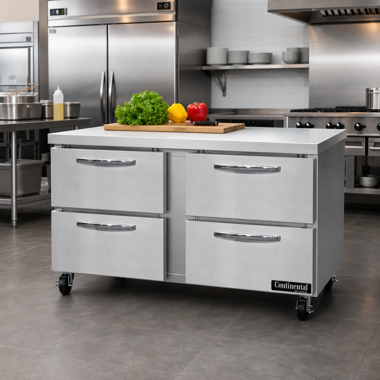 Product image #2 for Continental Refrigerator SWF60N-D 60" Two-Section Work Top Freezer with Drawers