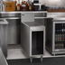 Thumbnail image #2 for Prestige Supreme 18 Inch Freestanding Open Front Stainless Steel Underbar Drainboard Cabinet with 7 Inch Backsplash