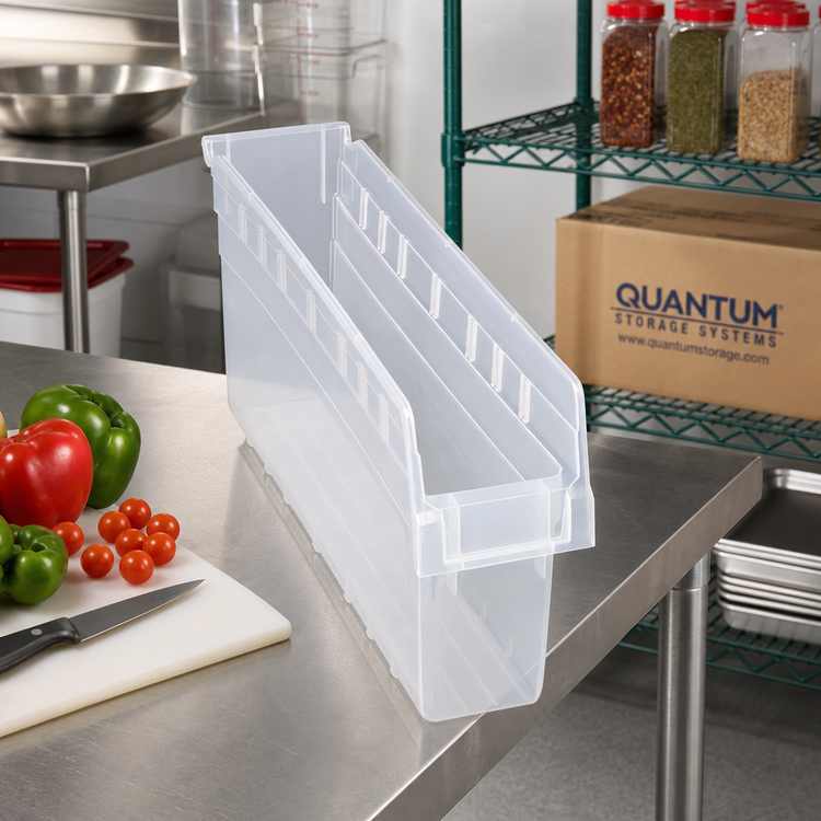 Product image #2 for Quantum Store-Max 8-Inch Clear Nesting Shelf Bin, 17-7/8 x 4-1/8 x 8 Inch