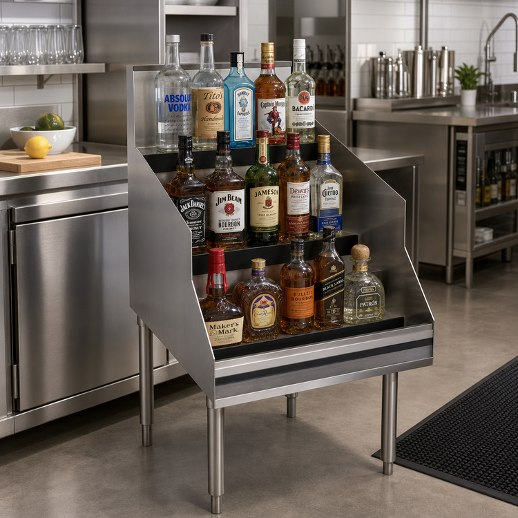 Product image #2 for Krowne Royal Series Freestanding Narrow Liquor Display, 20 x 24 Inches, 5-Step, 25-Bottle Capacity