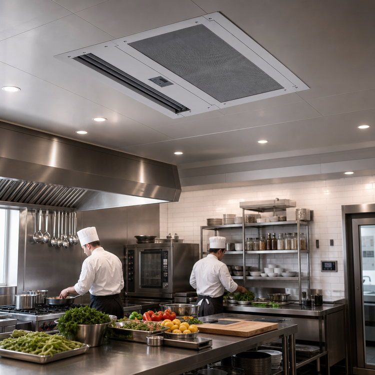 Product image #2 for Berner Architectural Recessed 16 Electric Heated In-Ceiling Air Curtain, 96 Inch, 3-Motor, Three-Phase